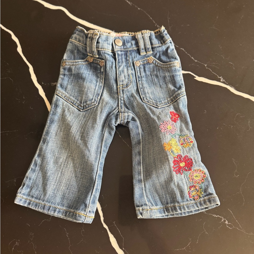Y2K Baby Embroidered Blue Denim‎ Kids Jeans